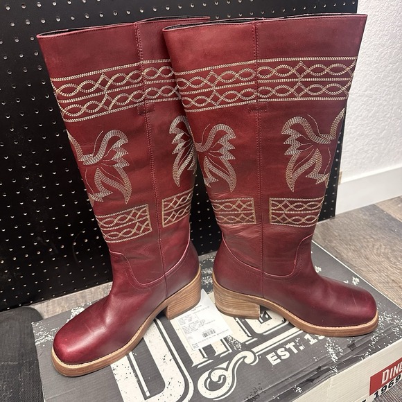 Dingo Womens Avalon Merlot Leather Size 11 Vintage Fashion Boots - Picture 6 of 12